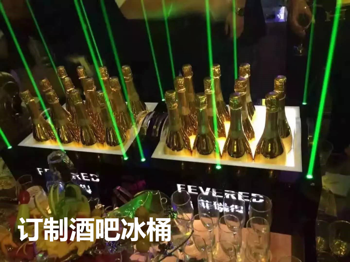 Bar new laser wine seat triangular laser ice bucket high-end champagne bucket laser champagne bucket foreign wine barrel