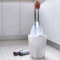 Automatic closing garbage bag household thickened portable drawstring kitchen garbage plastic bag medium and large Disposable
