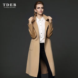 TDEB Fashion Double-sided Wool Coat Women's Long 2024 Spring New Elegant Lace High-End Wool Coat