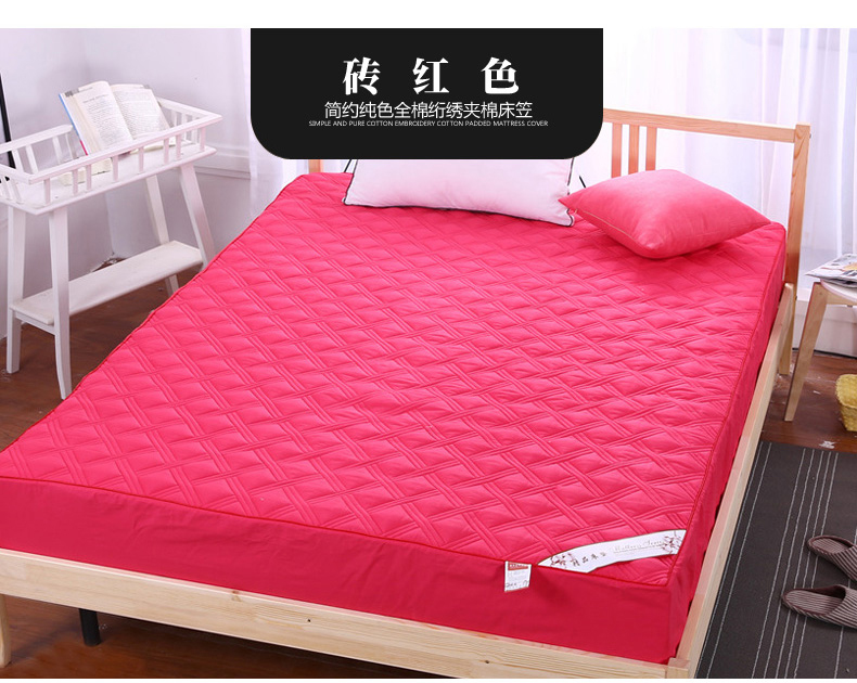 Bông giường 笠 bông nệm cover trượt non-slip Simmons cotton bảo vệ bìa mảnh duy nhất 1.8 m máy có thể giặt trắng