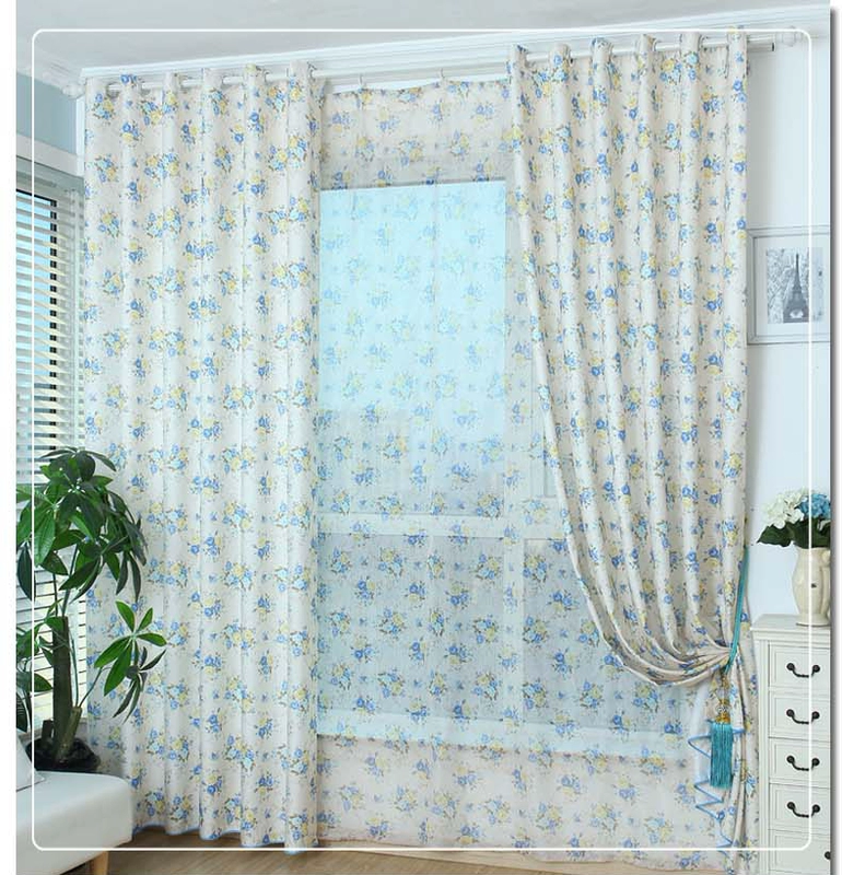 Dan Luolan bình dị phòng ngủ nhỏ phòng khách hoa bán che chắn bức màn vải vải tùy chỉnh xong - Phụ kiện rèm cửa thanh treo rèm chữ l
