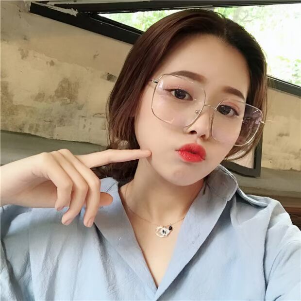 Ins siêu lửa kính khung nữ phiên bản Hàn Quốc của thủy triều retro phong cách Harajuku ulzzang sinh viên cá tính văn học nhỏ tươi kính chữ v