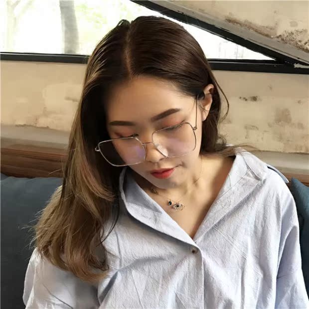 Ins siêu lửa kính khung nữ phiên bản Hàn Quốc của thủy triều retro phong cách Harajuku ulzzang sinh viên cá tính văn học nhỏ tươi kính chữ v