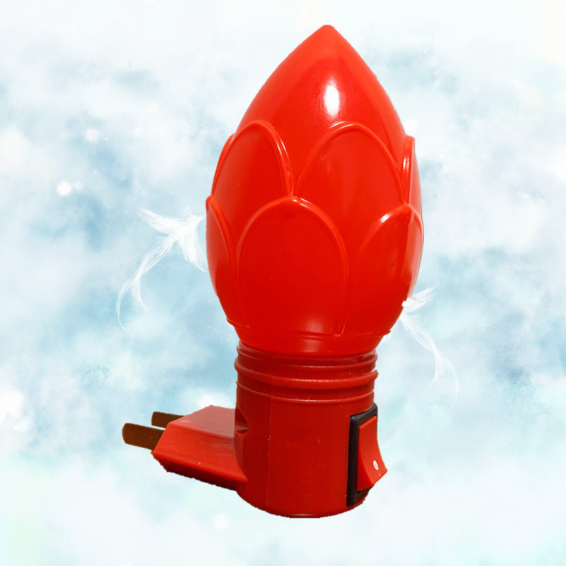 New Red Lotus Wealth-Attracting Buddha Led Night Light Red Light Plug-In Home Decoration Lamp Festive Wall Lamp Red Candle