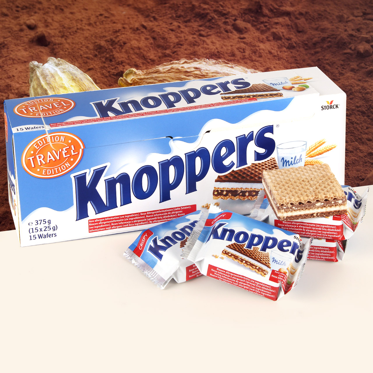 German Weihua Biscuits Milk Hazelnut Chocolate 15 packets of gift boxes Knoppers import online red snacks snack