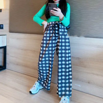 South Korean girl wide-legged pants 2021 new spring and autumn children Korean version of Han version easy for Tong Yang qi and autumn clothes long pants