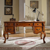 Meng Han home American solid wood desk study desk home Book desk European computer desk 1 5 m desk