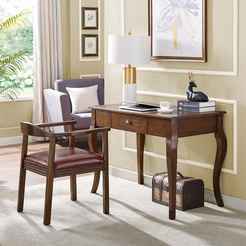 Meng Han American Countryside Computer Desk White Wax Wood Book House Simple Desk Bedroom Solid Wood Solid Wood Desk Solid Wood Desk