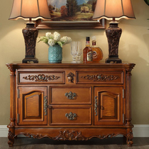 All solid wood American sideboard American restaurant Tea cabinet home dish cabinet Hall living room storage cabinet