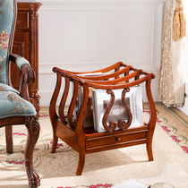 Meng Hanmei-style solid wood light luxury Book newspaper rack European-style American light luxury Book newspaper rack placed book object rack