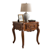 Meng Hanmei style solid wood corner several American sofa side few antique sofa side European style solid wood corner coffee table