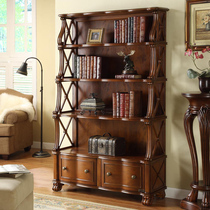 European bookshelf American solid wood bookshelf antique bookshelf living room bookshelf American magazine bookshelf bookshelf