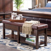 American bed bed bed end stool storage stool changing shoes stool wearing shoes stool stool bed tail stool solid wood bedroom modern simple bedside stool