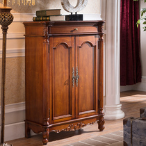 Meng Hanmei two-door shoe cabinet solid wood antique shoe cabinet European style retro solid wood shoe cabinet American solid wood shoe cabinet