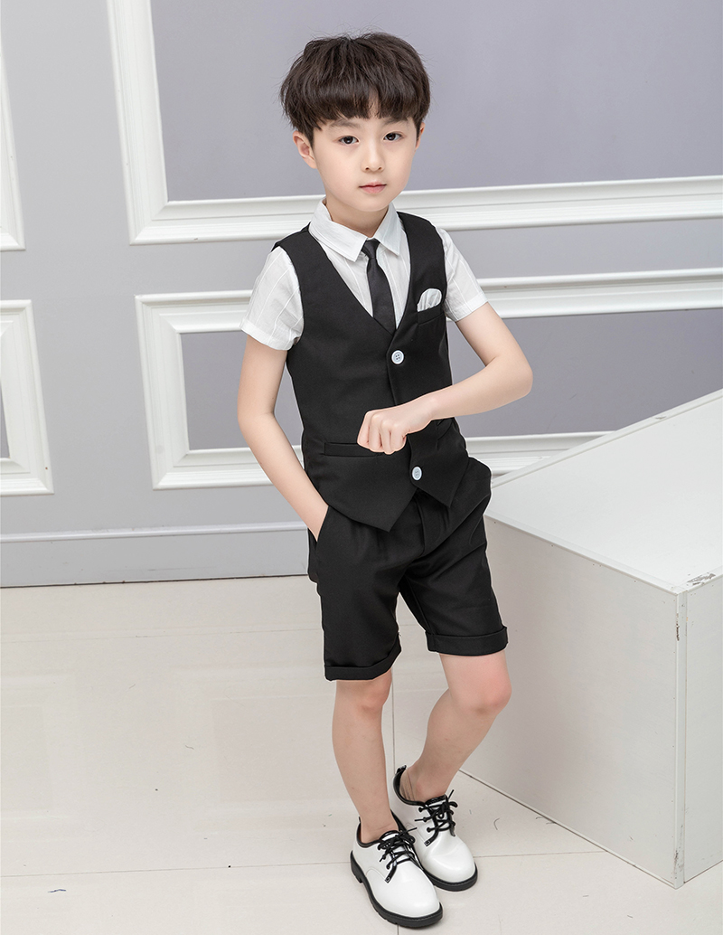 19 Mùa hè trẻ em 61 trẻ em ngày trai Handsome Suit Maca-Anh Gió trai Hiệu suất ăn mặc ăn mặc Set.