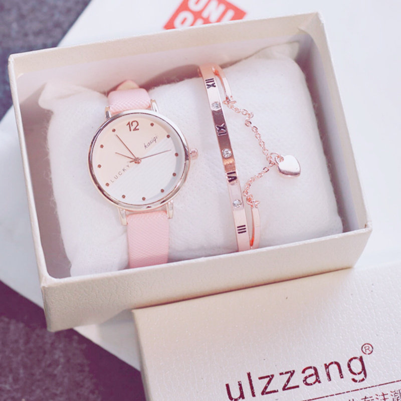 Ins super hot watch female net red female watch student Korean version of the simple temperament wild cherry powder trend ulzzang