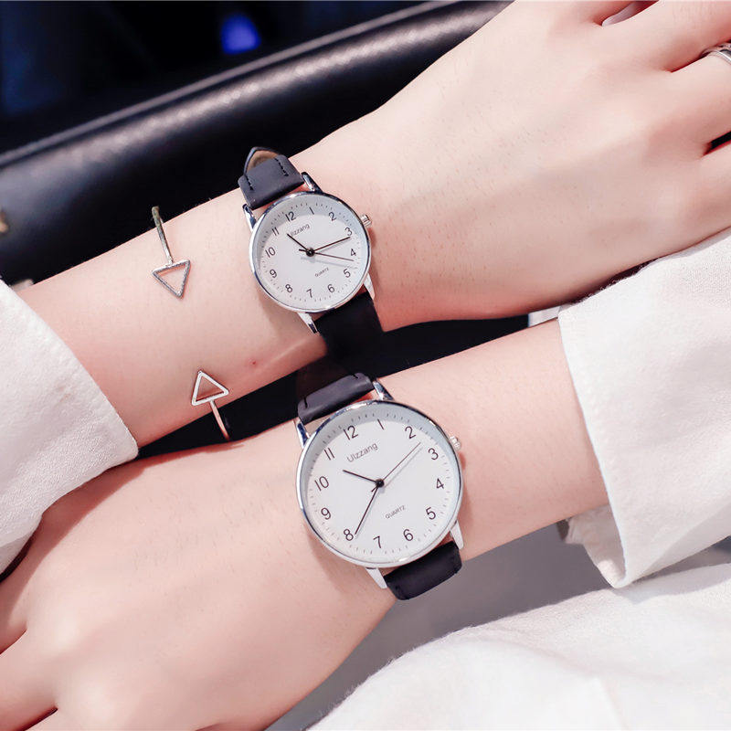 Exam Private Watch Women's Wind Male Students First High School Students Han Edition Brief Trend Retro Belt Quartz Watches