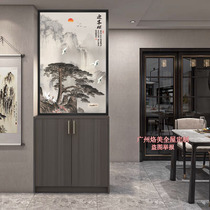 Art glass half wall partition bathroom modern minimalist living room entry entrance shoe cabinet double-sided frosted light luxury