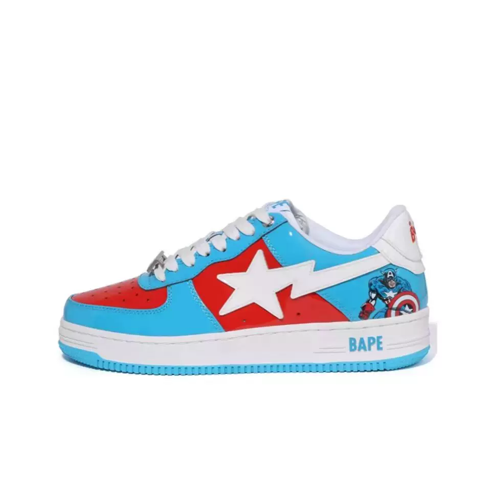 BAPESTA LOW SK8 dunk скейтборд молодежные черные лаковые кроссовки модное повседневное настроение контрастные низкий топ