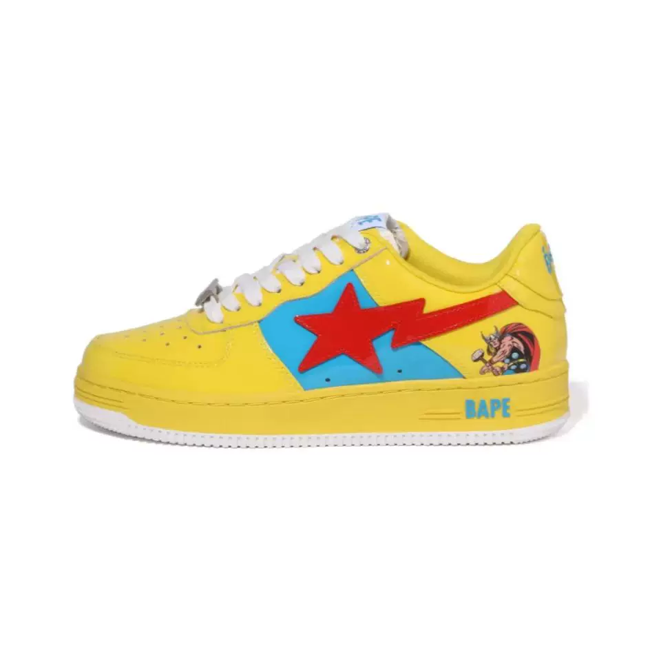 BAPESTA LOW SK8 dunk скейтборд молодежные черные лаковые кроссовки модное повседневное настроение контрастные низкий топ