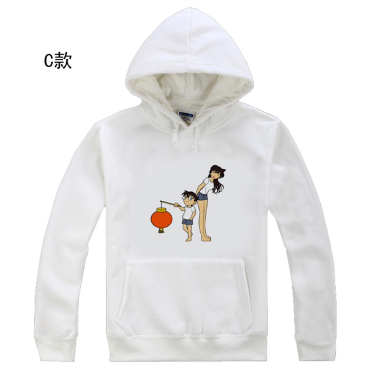 Anime bao quanh COS quần áo Conan đổ lỗi cho kẻ trộm Kidd áo len cotton hoạt hình áo khoác đôi màu trắng hoodie sticker gấu trúc