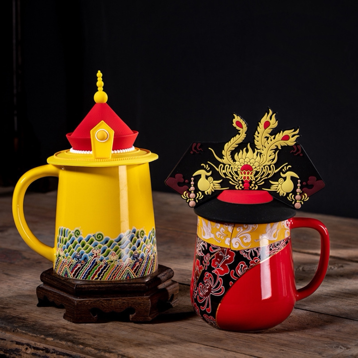 Upper New Forbidden City Dragon Crested Cup Lovers for Cup Wedding Cups Gifts Ceramics Water Glasses Mark Cup Creative Wedding Celebration
