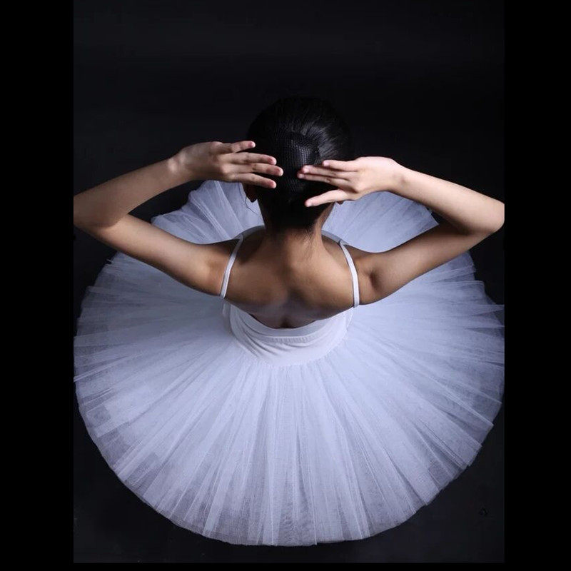 New ballet adult stage performance TUTU gauze skirt white fluffy Swan Lake lower body ballet organza
