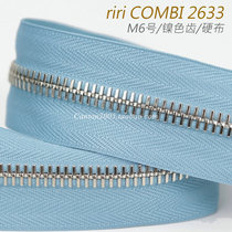 Original clothing Swiss riri zipper M6 Number of metal zipped nickel color COMBI 2633 hard cloth