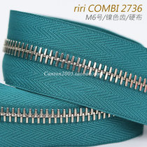 Original clothing Swiss riri zipper M6 Number of metal zipped nickel color COMBI 2736 hard cloth