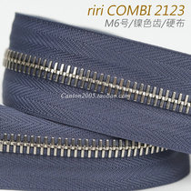 Original clothing Swiss riri zipper M6 Number of metal zipped nickel color COMBI 2123 hard cloth