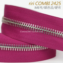 Original clothing Swiss riri zipper M6 Number of metal zipped nickel color COMBI 2425 hard cloth