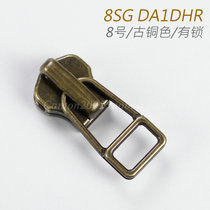 Japanese No. 8 metal pull head with automatic lock boots zipper head DA1DHR bronze E3