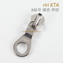 Swiss riri M6 pull head metal zipper head with automatic lock KTA nickel color