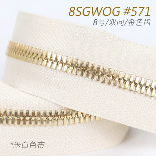 Япония № 8 серия серии кукурузных зубов с двумя металлическими металлическими молниями 8sgwog #571 Золотые зубы