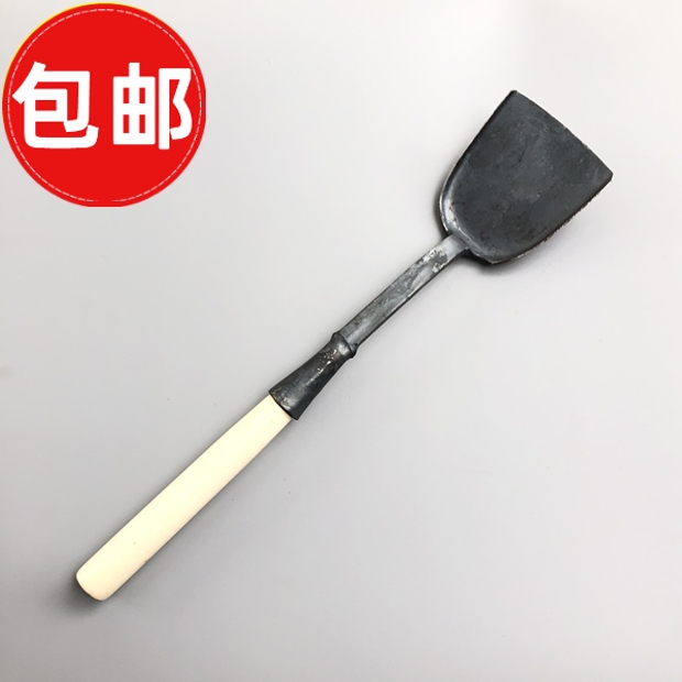 Hand forged pure iron pan shovel traditional old-fashioned pan household with fried dish large iron pan shovel thicker shovel