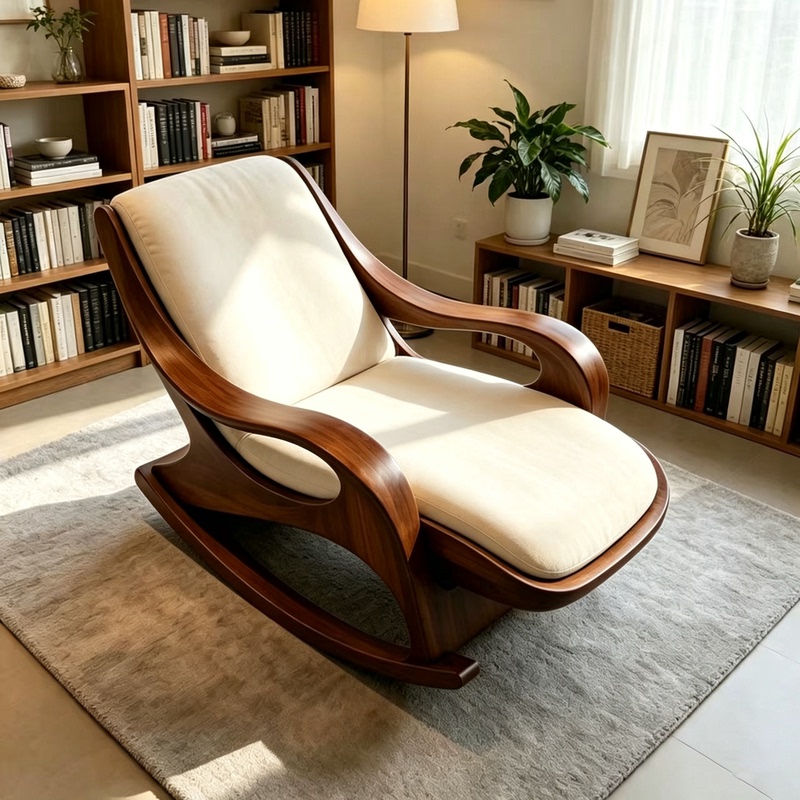 New Chinese-Style Solid Wood Rocking Chair, Bedroom Leisure Chair, Recliner, High-End Home Sofa Chair, Living Room Balcony Nap Chair, Lazy Chair New Chinese-Style Solid Wood Rocking Chair, Bedroom Leisure Chair, Recliner, High-End Home Sofa Chair, Living Room Balcony Nap Chair, Lazy Chair