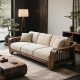 New Chinese style solid wood sofa black walnut