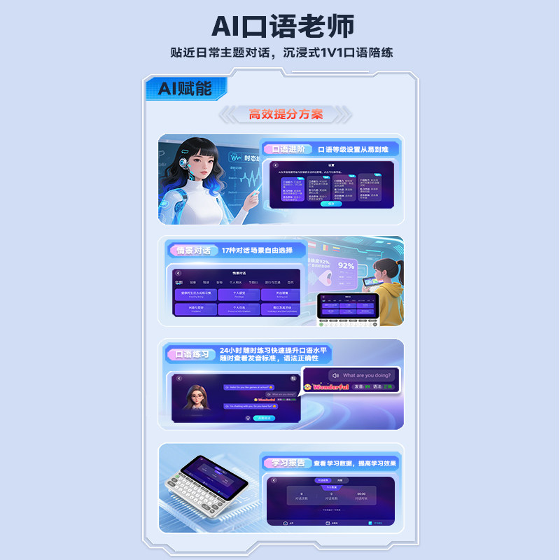 New Quick and Easy Word Memorization Device Ai Intelligent Electronic Dictionary E2 Listening Treasure Textbook Synchronization for Elementary, Middle, High School, University, Graduate Exam, Business Vocabulary Lookup, Chinese-English Translation, English Learning Tool C1Max