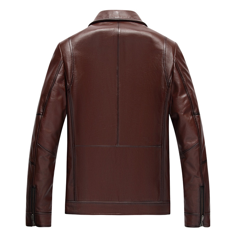 Hained leather leather new top layer leather nam mùa thu áo khoác trẻ trung đoạn ngắn Quần áo đẹp trai đi xe máy - Quần áo lông thú áo jacket nam