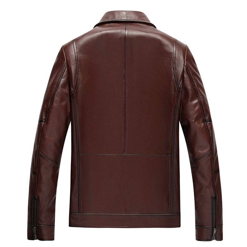 Hained leather leather new top layer leather nam mùa thu áo khoác trẻ trung đoạn ngắn Quần áo đẹp trai đi xe máy - Quần áo lông thú áo khoác da nam