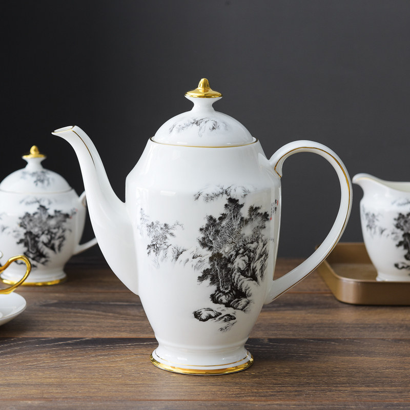 New Chinese ink bone china coffee cup Chinese style afternoon tea cup