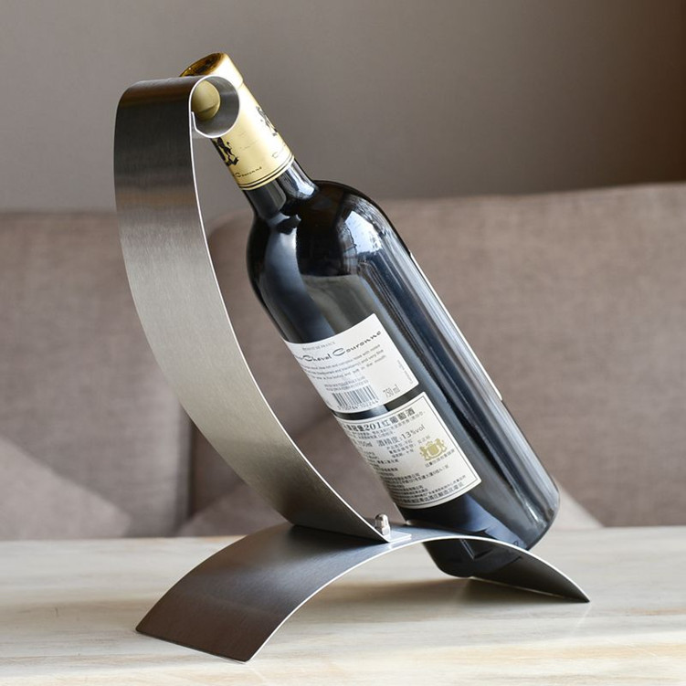 Creative stainless steel red wine frame wine bottle rack wine bar simple bottle frame household red wine button