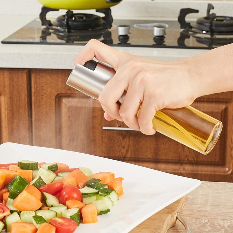 Eurostyle Stainless Steel Barbecue Oil Spray Bottle Seasoned Spray Style Oil Pot Glass Oil Spray Pot Edible Oil Oil Vinegar Sprayer