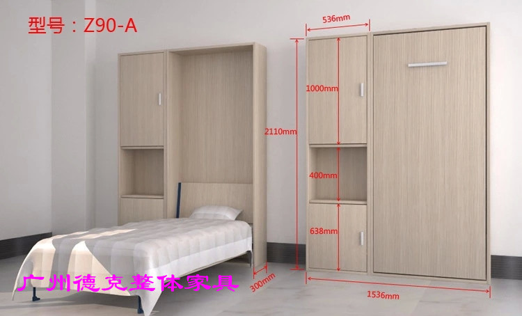 phụ kiện phần cứng tường vô hình thiết bị phần cứng trên giường ngủ giường lần lượt ẩn giường tủ sách với tủ quần áo giường giường phẳng quay Inverted - Giường mẫu giường hộp