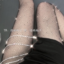 Wine peach Bundy black stockings with rhinestones stockings with diamonds Fishing net socks Royal sister rhinestone stockings the prettiest girl