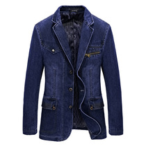 Battlefield Jipu Spring and Autumn New Casual Suit Mens Denim Suit Fashion Business Korean Slim Denim Jacket