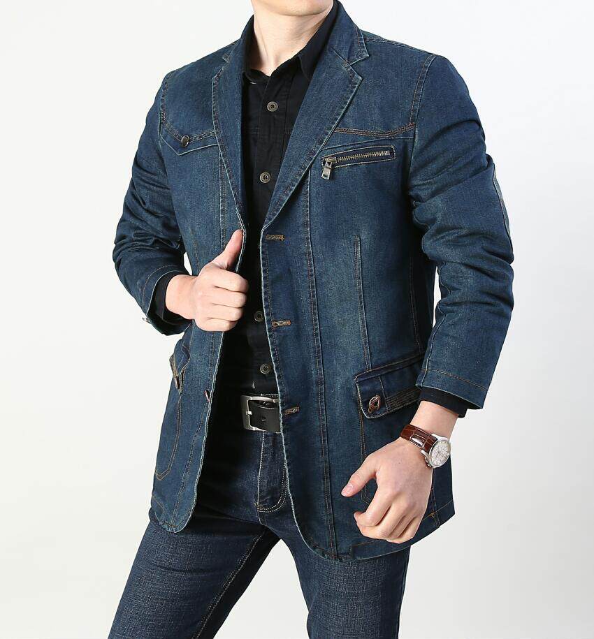 2022 New Spring Autumn Denim Jacket Men's Casual Autumn Jacket Youth Slim Versatile Denim Small Suit Top
