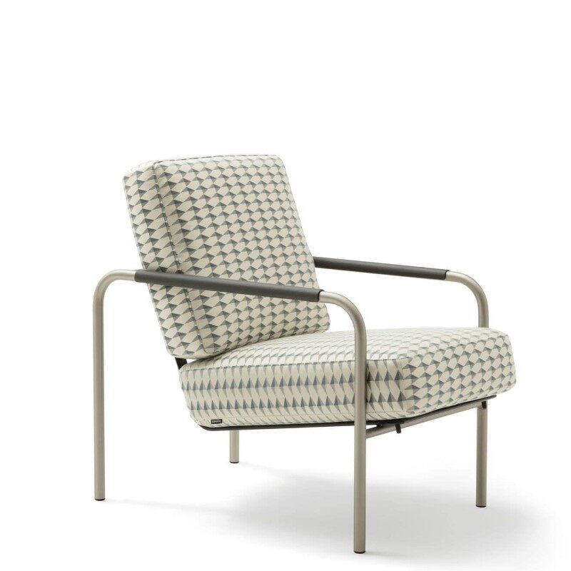 Light extravagant new single sofa Nordic stainless steel designer Jane about Tiger chair Living room Bedroom fabric Leisure chair