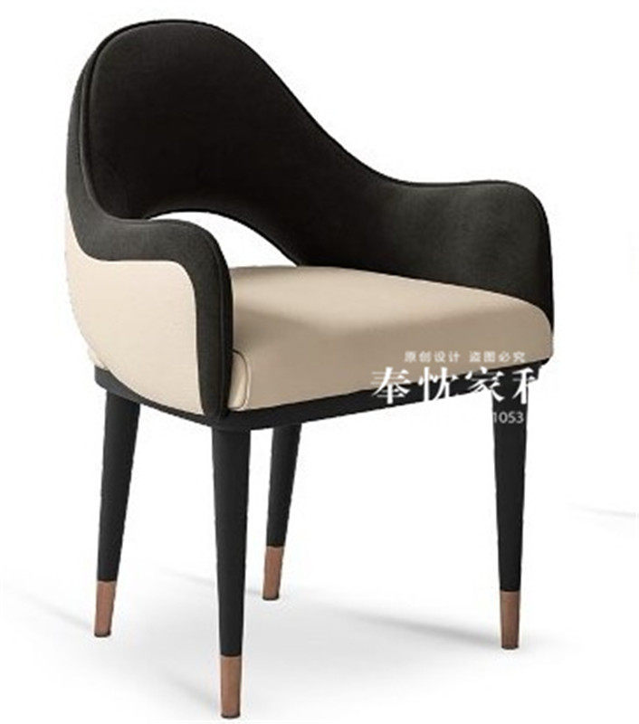 Nordic light luxury chair modern solid wood chair dining room chair combination café chair simple negotiating chair