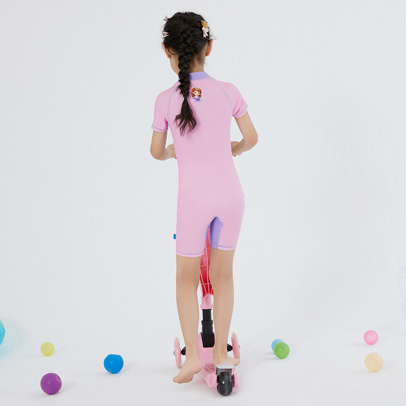 Disney Children's Swimsuit Girl's One-Piece Princess Sophia Girl's Zhongda Children's Hot Spring Swimsuit Swimsuit